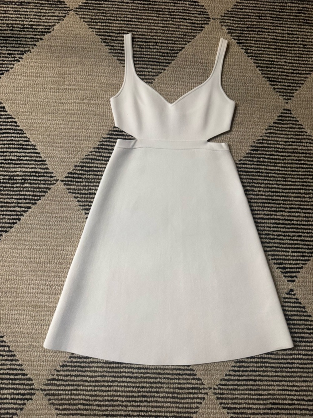 Theory Ivory Cutout Fit & Flare Midi Dress Size S